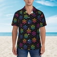 thumbnail image 2 of Sikiie Rainbow Snowflake Print Men's Hawaiian Shirt, Summer Beach Button Pocket Short Sleeve T-Shirt,3X-Large, 2 of 7