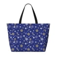 thumbnail image 2 of Fotbe Golden Snowflakes Royal Blue Bolsa de Viaje para Playa - Resistente al Agua, Bolsa Tote de Gran Capacidad y Ligera con 7 Bolsillos para Mujeres y Hombres, 2 of 7