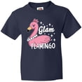 thumbnail image 3 of Inktastic Glam Pink Flamingo with Pearls Youth T-Shirt, 3 of 5