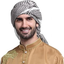 Men Arab Shemagh Kaffiyeh Headscarf Muslim Hijab Headband Dubai Turban Cap Shawl Headwrap Middle East Arafat Scarf