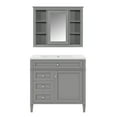 thumbnail image 6 of 36'' Bathroom Vanity with  Medicine Cabinet, Royal Mirror Cabinet, Modern Bathroom Storage Cabinet with 2 Soft Closing Doors and 4 Drawers, Single Sink Bathroom Vanity, Grey, 6 of 8