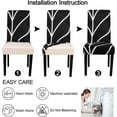 thumbnail image 6 of Black Chair Covers for Dining Room Set of 6, High Stretch Removable Washable Parsons Chair Slipcover for Home Party Hotel Wedding Ceremony (6PCS, Geometric), 6 of 6