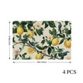 thumbnail image 4 of AMHNF Lemon and Bird Print Linen Table Mats Set of 4 12x18 inch for Home Kitchen Table Decor, 4 of 5