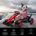 thumbnail image 4 of Gigicloud Go Kart Eléctrico para Niños 6+ con Batería 24V, Motores Duales 200W, Asiento Ajustable, Función de Deriva Automática y Cinturón de Seguridad, 4 of 7