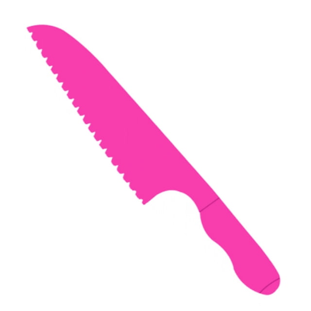 Injueey Juegos de cocina para niños, utensilios de cocina de plástico auténtico, pan, ensalada, lechuga, bordes dentados, asas ergonómicas Mostrada tipo 25