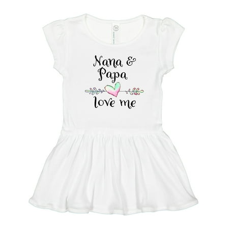 

Inktastic Nana and Papa Love Me- Heart Grandchild Gift Toddler Girl Dress