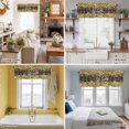 thumbnail image 5 of Summer Sunflowers Valance Curtain for Windows Retro Welcome Yellow Floral Brown Wood Rod Pocket Curtain Valances Short Window Treatments Panels for Kitchen Bathroom Laundry Room Basement 60 x 18 Inch, 5 of 9