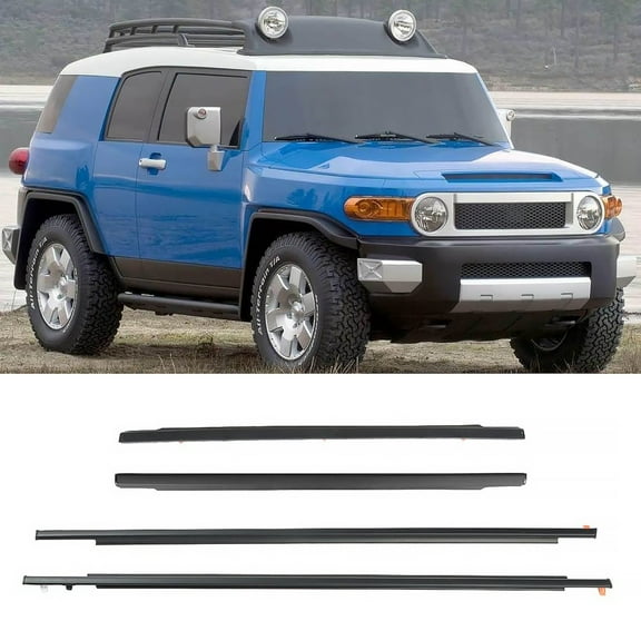 4Pcs Car Window Exterior Trim Strips Seal Weatherstrips Fit for Toyota FJ Cruiser (2007-2014)