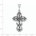 thumbnail image 2 of Sterling Silver Antiqued Large Beaded Cut-out Cross Pendant, 2 of 2