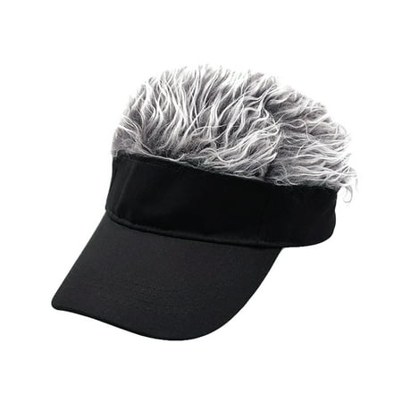 

NUOLUX Stylish Silvery Grey Wig Baseball Cotton Wig Decor Baseball Adjustable Sun Block Hat for Outdoor Fishing Climbing (Kids/Black)