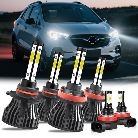 9005 H11 High&Low Beam for Buick Encore 2013 2014 2015 2016 2017 2018 2019 2020 LED Headlights H11 Fog Lights 6pcs