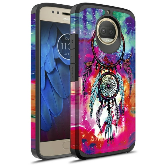 Moto G5S Plus Case (NOT for Moto G5 Plus), KAESAR Slim Hybrid Dual Layer Shockproof Hard Graphic Fashion Colorful Silicone Skin Cover Armor Case for Motorola Moto G5S Plus (Dream Catcher)