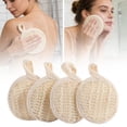 thumbnail image 2 of 3/4 Pcs Exfoliating Loofah Sponge Pads Reusable Face Luffa Brush Luffa Body Facials Scrub Pad Manual Facials Cleansing Makeup Remover for Bathing, Showering, Easy to Use & Clean(Beige-4pcs,3x3"), 2 of 9