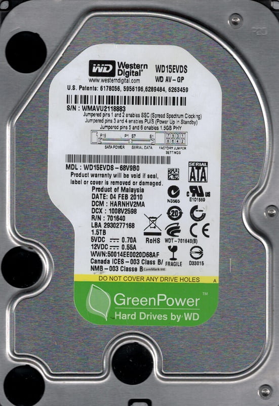 Western Digital WD20PURX-64P6ZY0 2TB DCM: HHNNHT2MHB - Walmart.com