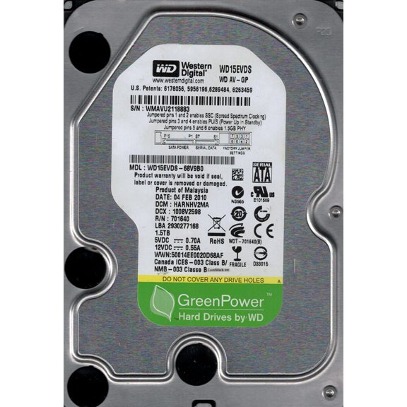 Western Digital WD15EVDS-68V9B0 DCM: HARNHV2MA 1.5TB