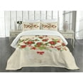 thumbnail image 3 of Ambesonne Christmas Quilted Bedspread Set 3 Pcs, Flower Reindeer Motif, King Size, Multicolor, 3 of 5
