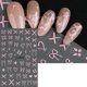 thumbnail image 1 of Pegatinas 3D de lazo blanco para uñas, cinta de diseño de pajarita, líneas irregulares románticas simples, calcomanía de manicura para damas y niñas, MO312, 1 of 7