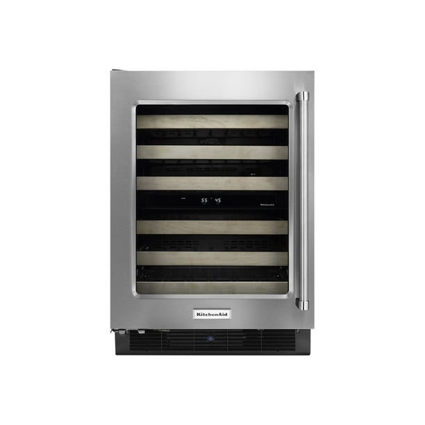 KitchenAid KUWL204ESB - Wine cooler - undercounter - niche - width: 24 ...