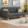 thumbnail image 3 of Lofka 68"L Modern Sofa and Couch with 3 Soft Pillows and Side Storage Pocket for Living Room, Bedroom, Apartment, Dark Gray, 3 of 8