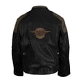 thumbnail image 3 of New Men's Black & Brown Motorbike Riding Jacket Real Cow Leather, 3 of 8