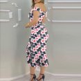 thumbnail image 4 of Héliisoer Été Femmes Robe Sexy une Épaule Irrégulière Serré Robe Imprimée de la Hanche, 4 of 6
