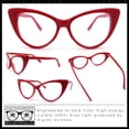 thumbnail image 2 of Classic Gothic True Cat Eye Frame Blue Light Filtering Computer Glasses / Red, 2 of 7