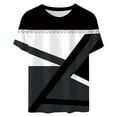 thumbnail image 4 of Uaswgudfs Top for Women Trendy Casual Short Sleeve Crew Neck Geometric Patterns T Shirts Summer Blouse Outdoors Tees, 4 of 4