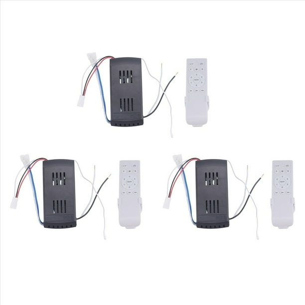 3X Kit de Control Remoto Universal para Ventilador de Techo, 40 W, Función de Sincronización de 6 Velocidades, Control Remoto de Repuesto para Ventiladores y Luces de Techo de CC