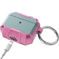 thumbnail image 3 of For Apple AirPods 3 (2021) Heavy Duty Tuff Hybrid 2 in 1 Shockproof Full Protective Case Hard PC TPU Cover with Carabiner Cover ,Xpm Phone Case [Teal / Pink], 3 of 6
