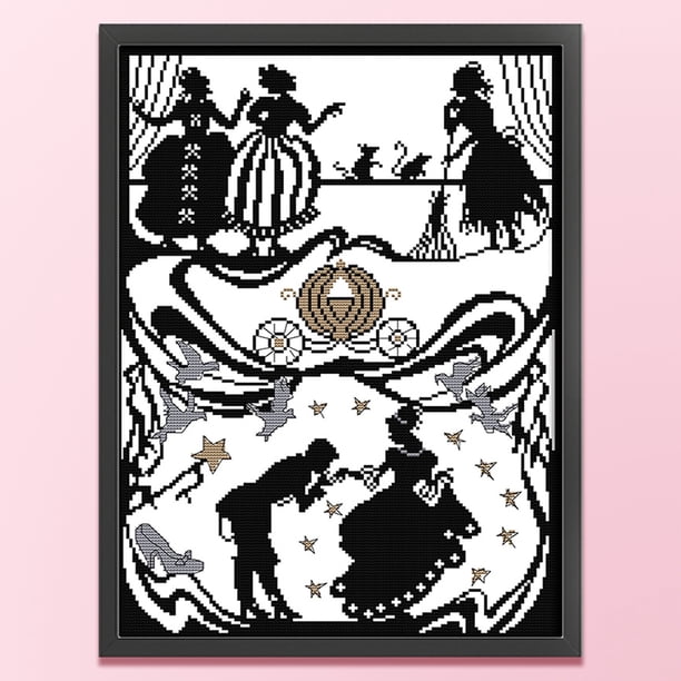 Cuadros Decorativos Hilo de bordar Eco-algodón parcial 11CT Impreso Cenicienta Punto de cruz (RA062) Wdftyju embutido en tela