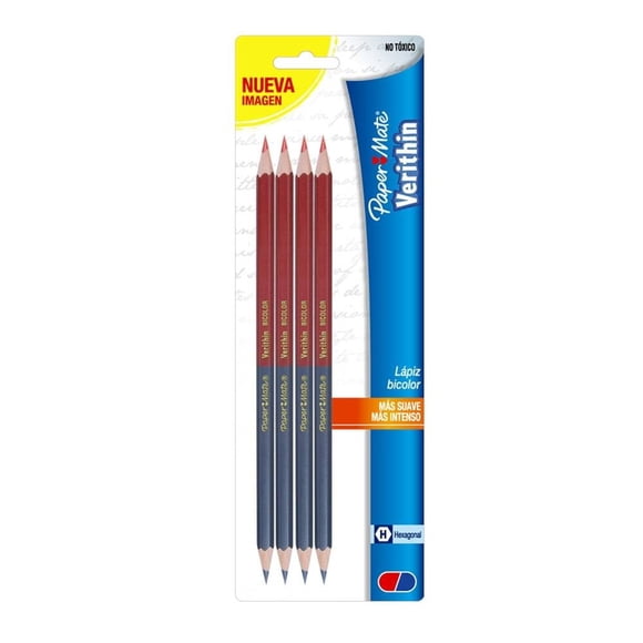 Lápiz bicolor Paper Mate Verithin hexagonal 4 pzas