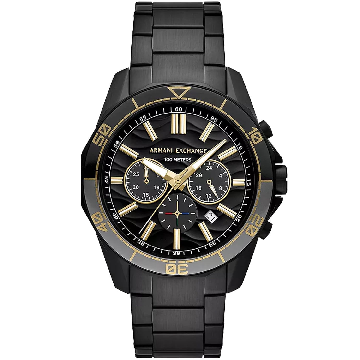 Armani Exchange GMT Mens Watch 45mm Black Dial Brown Leather AX1266 New Battery Armani Exchange Drexl Leather Chronograph Mens Watch AX2612  main image 4