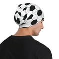 thumbnail image 5 of Rocae Soccer Ball for Beanies Hats for Men Women Warm Chunky Knit Hats Winter Adult Milk Silk Knitted Beanie, 5 of 7