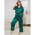 thumbnail image 5 of ebukurty Plus Size Pajama Sets for Women 2 Piece Short Sleeves with Pockets Lounge Sets, Sizes 1XL-4XL, 5 of 9