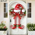 thumbnail image 4 of Christmas Elf Leg Door Decorative Background Cloth - Festive Door Banner, Cute Elf Leg Design for Holiday Party, Home Entrance & Christmas Decoration Accents, 70.8*35.4in, A, 4 of 7