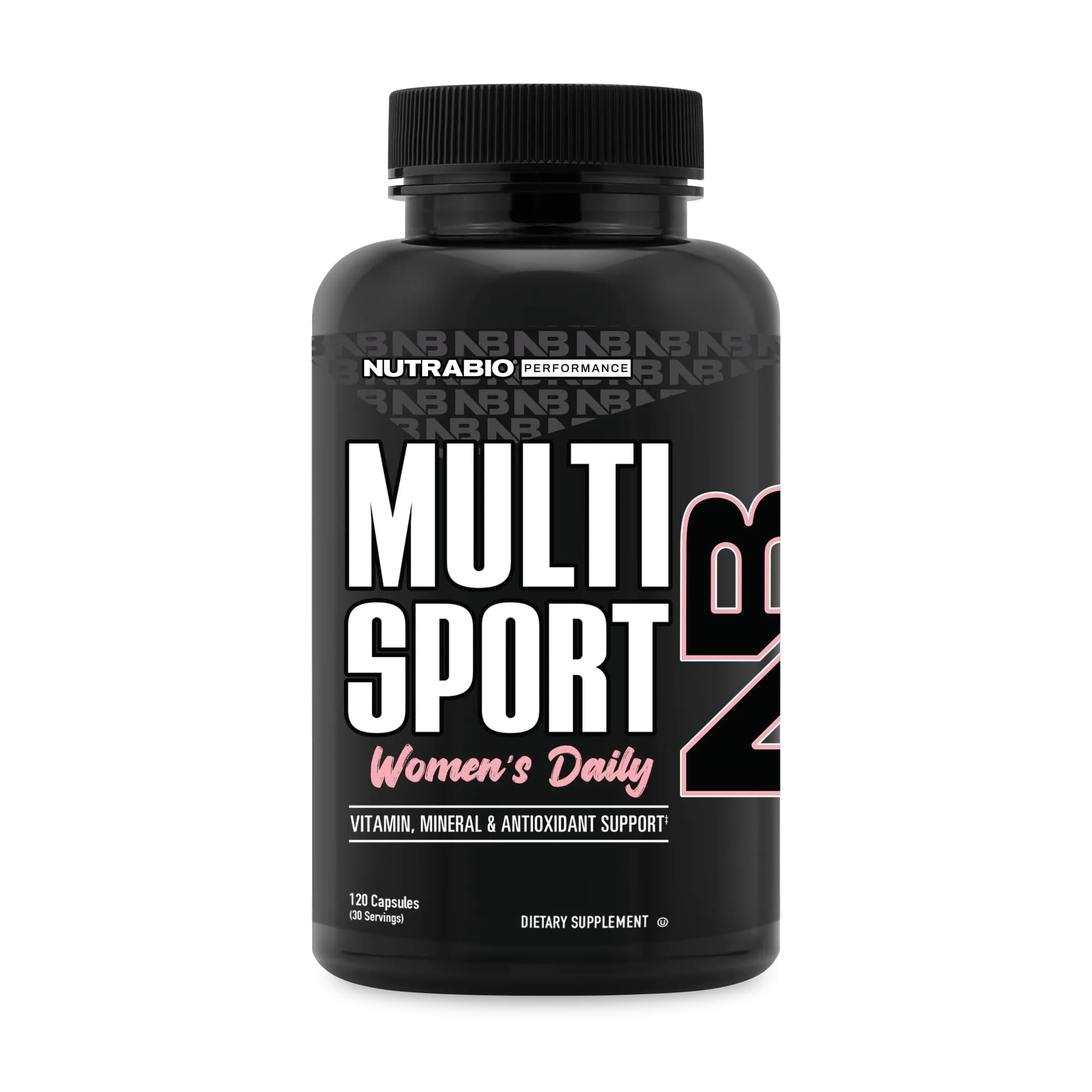 MultiSport Women's Daily Multivitamin-Mineral Supplement, Vitamin C, D, E, MK7, Zinc for Immune Support, 120 Vegetable Capsules, NutraBio Labs
