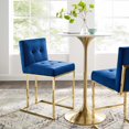 thumbnail image 2 of Counter Stool Chair, Velvet, Metal Steel, Gold Blue Navy, Modern Contemporary Urban Design, Bar Pub Cafe Bistro Hotel Restaurant Hospitality, 2 of 8