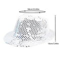 thumbnail image 4 of Miqool Unisex Western Sparkly Sequins Fedora Hat Glitter Bling Dance Hat Retro Disco Jazz Cap Party Favors Costume Props Supplies, 4 of 5