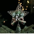 thumbnail image 3 of MOQIN 10-Inch Natural Star with Pinecones,Christmas Tree Star Topper Pine Picks Red Berry Bow Christmas Treetop Decoration with Spring Support for Holidays Indoor Festive Party Home Ornament, 3 of 6