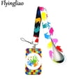 thumbnail image 4 of Autism pattern Key lanyard Car KeyChain ID Card Pass Gym Mobile Phone Badge Kids Key Ring Holder Jewelry Decorations Card Holder 3, 4 of 5