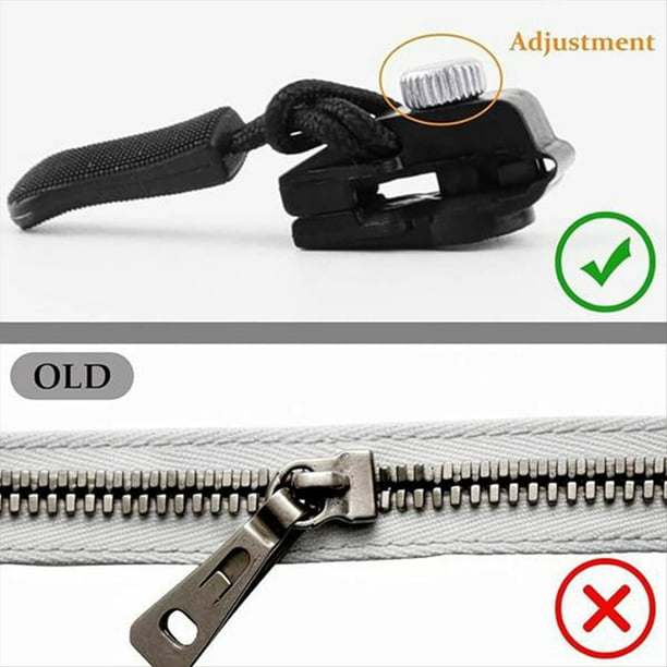 Kit de Reparación de Cremalleras, 30 Piezas de Repuesto Universal para Fijador de Cremalleras, Dientes Deslizantes, Cabeza de Tornillo, Cremallera Instantánea