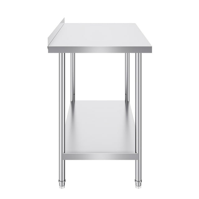 KFFKFF Table en Acier Inoxydable Durable 24 x 48 x 36 Pouces, Surface de Préparation Alimentaire de Qualité Industrielle, Poste de Travail en Métal Robuste avec Hauteur Personnalisable pour Établissements de Restauration, Résidences