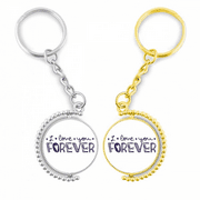 Love You Forever Cute Quote Style Rotating Rotating Key Chain Ring Accessory Couple Keyholder