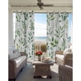 thumbnail image 4 of Eucalyptus Leaves Blackout Curtains, Light Blocking Print Window Curtains, Sage Green Watercolor Farmhouse Thermal Insulated Window Drapes for Living Room Kitchen Cafe 2 Panels, 55"W x 39"L, 4 of 9