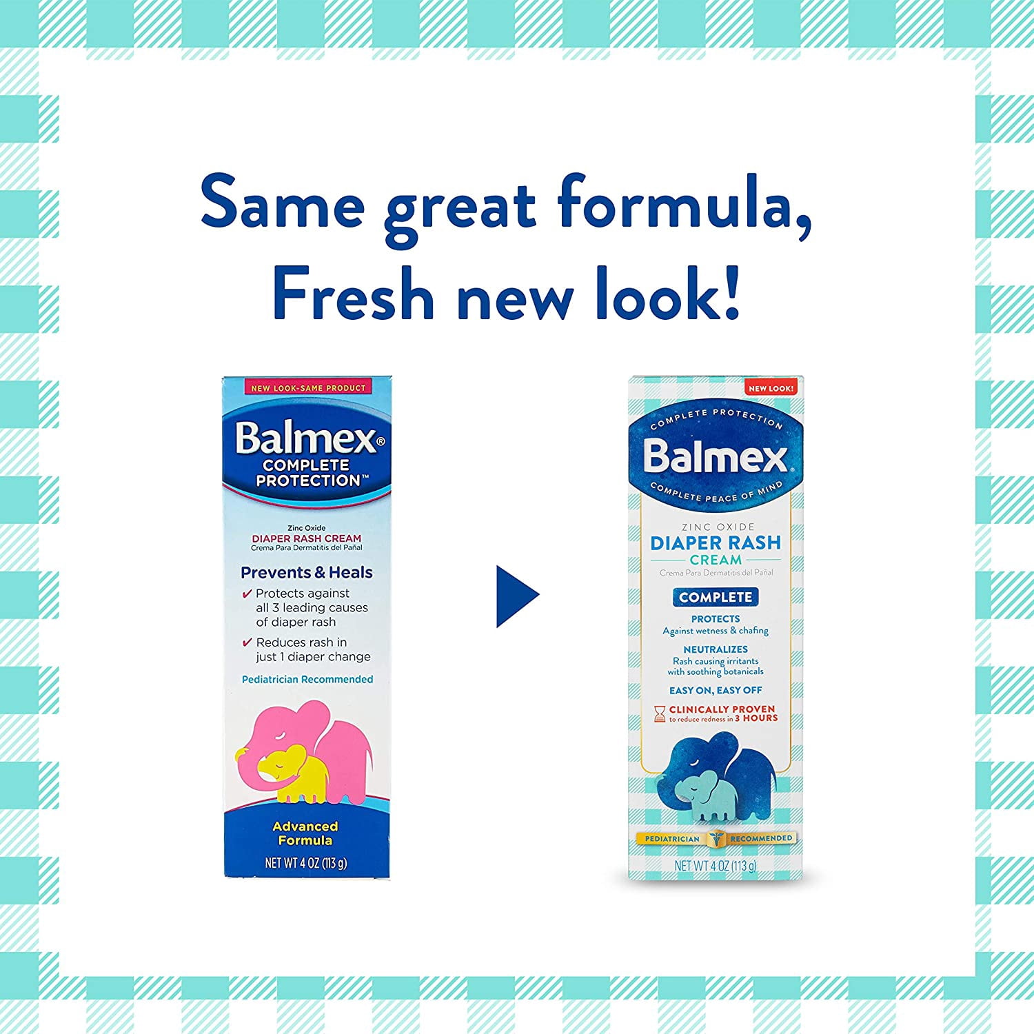 Pack of (4) Balmex Complete Protection Baby Diaper Rash Cream, 4 oz