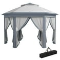 thumbnail image 1 of Outsunny 13' x 13' Pop Up Canopy Tent with Netting and Carry Bag, Grey, 1 of 10