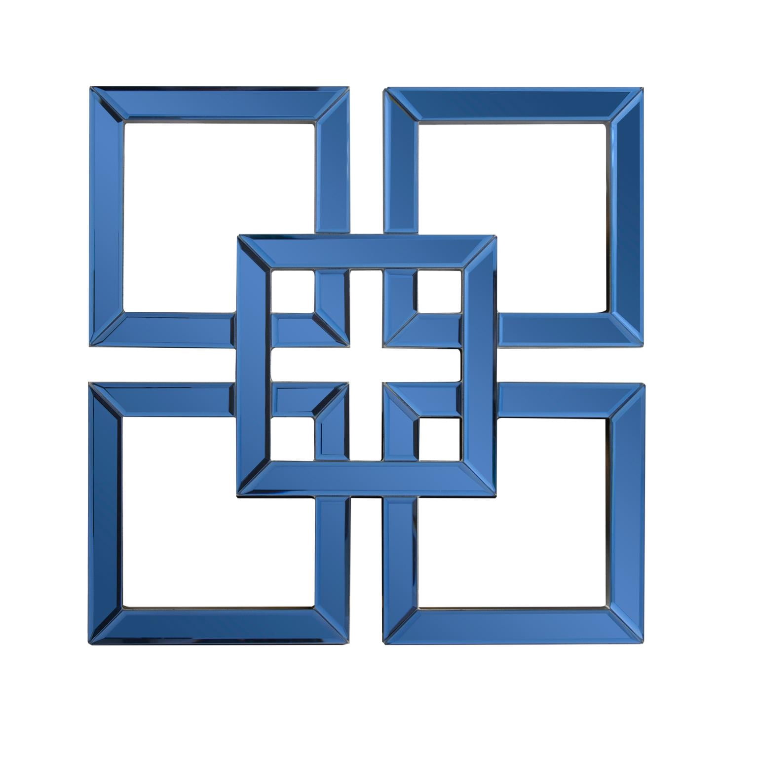 Tyler Dillon Contemporary Layered Square Sapphire Blue Accent Mirror 16"H x 16"W