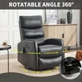 thumbnail image 3 of Heat Massage Manual Recliner Chair with Rocker and Swivel in Fabric for Living Room, 3 of 8