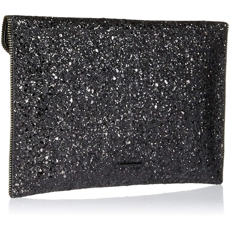Rebecca minkoff glitter online leo clutch black