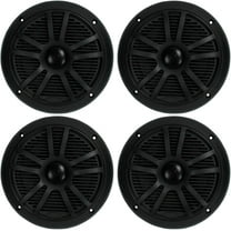 BOSS 6.5" 360W Dual Cone Black Marine Boat Outdoor Audio Speakers, 4pk | MR6B